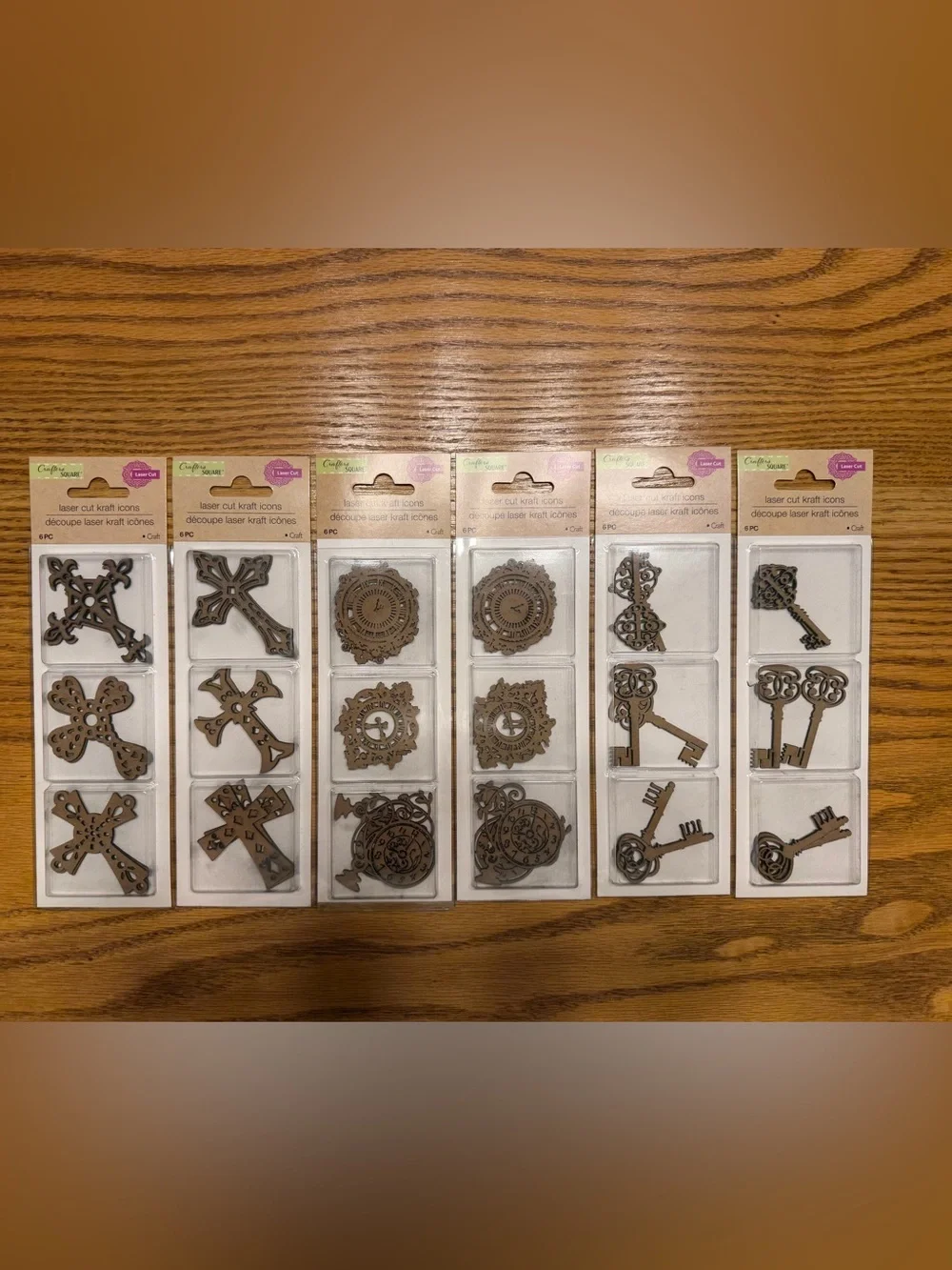 Laser Cut Kraft Icons - Decorative Shapes 6 pks w/ 6 shapes in each pk NOT WOOD